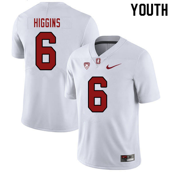 Youth #6 Elijah Higgins Stanford Cardinal College Football Jerseys Sale-White - Click Image to Close